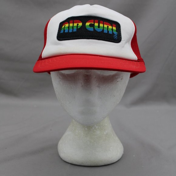 Vintage Surf Hat - Rip Curl Rainbow Patch Trucker Hat - Adult Snapback - Picture 3 of 8